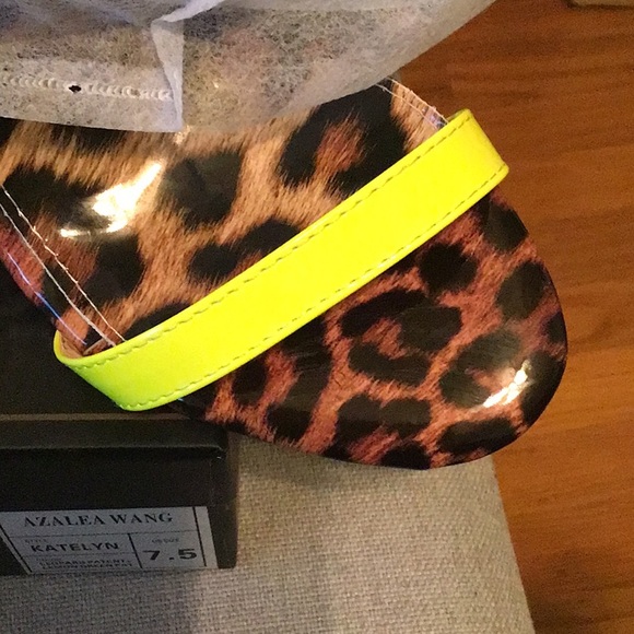 Azalea Wang “Katelyn” Leopard/Neon Green 7.5 NIB - Picture 8 of 8